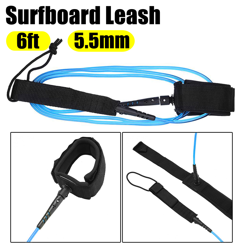 Surfboard Leash Ankle - 6ft 5.5MM TPU Surfboard Ankle Leash
