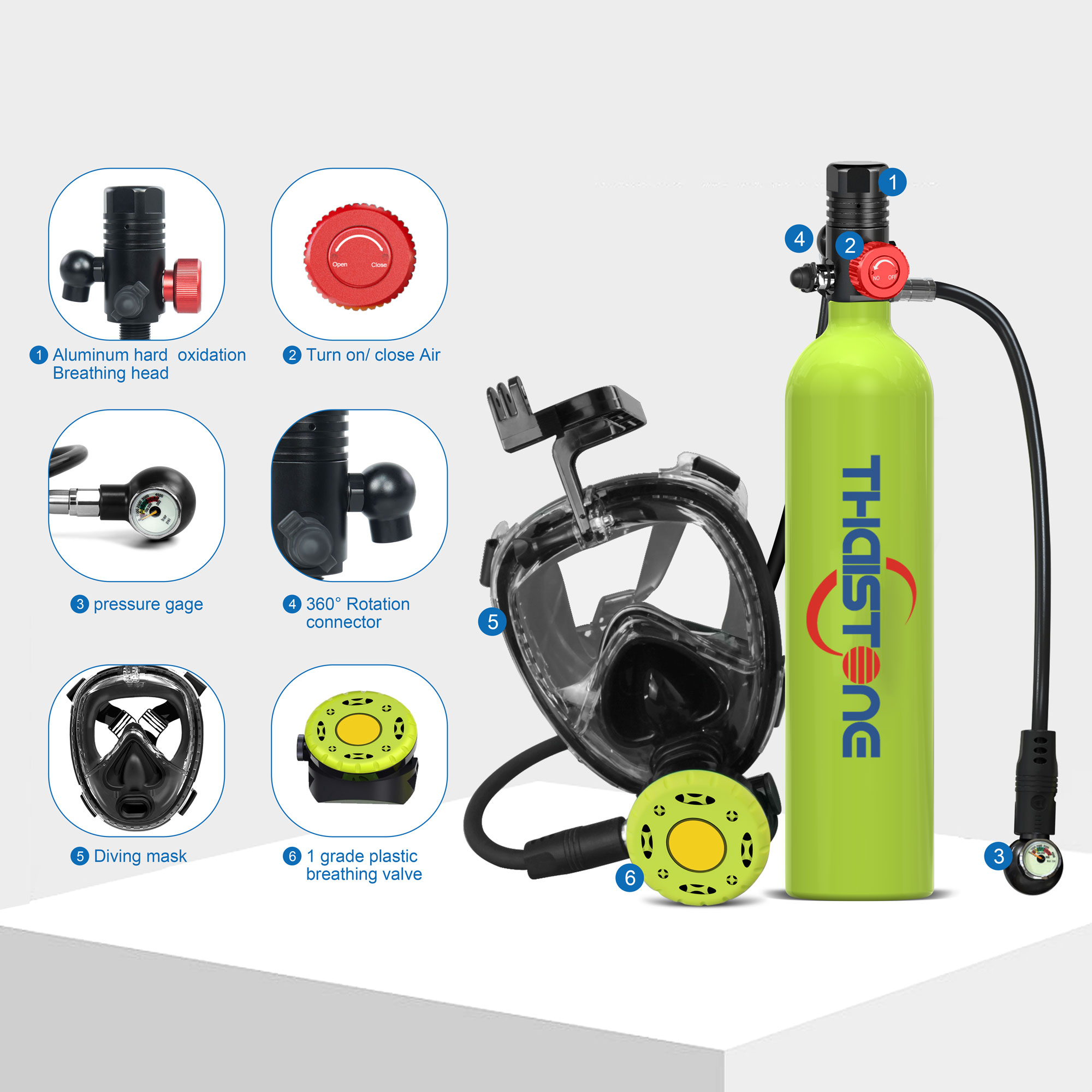 THAISTONE 1L Scuba Oxygen Tank – обзор и цена Aquatic Diving