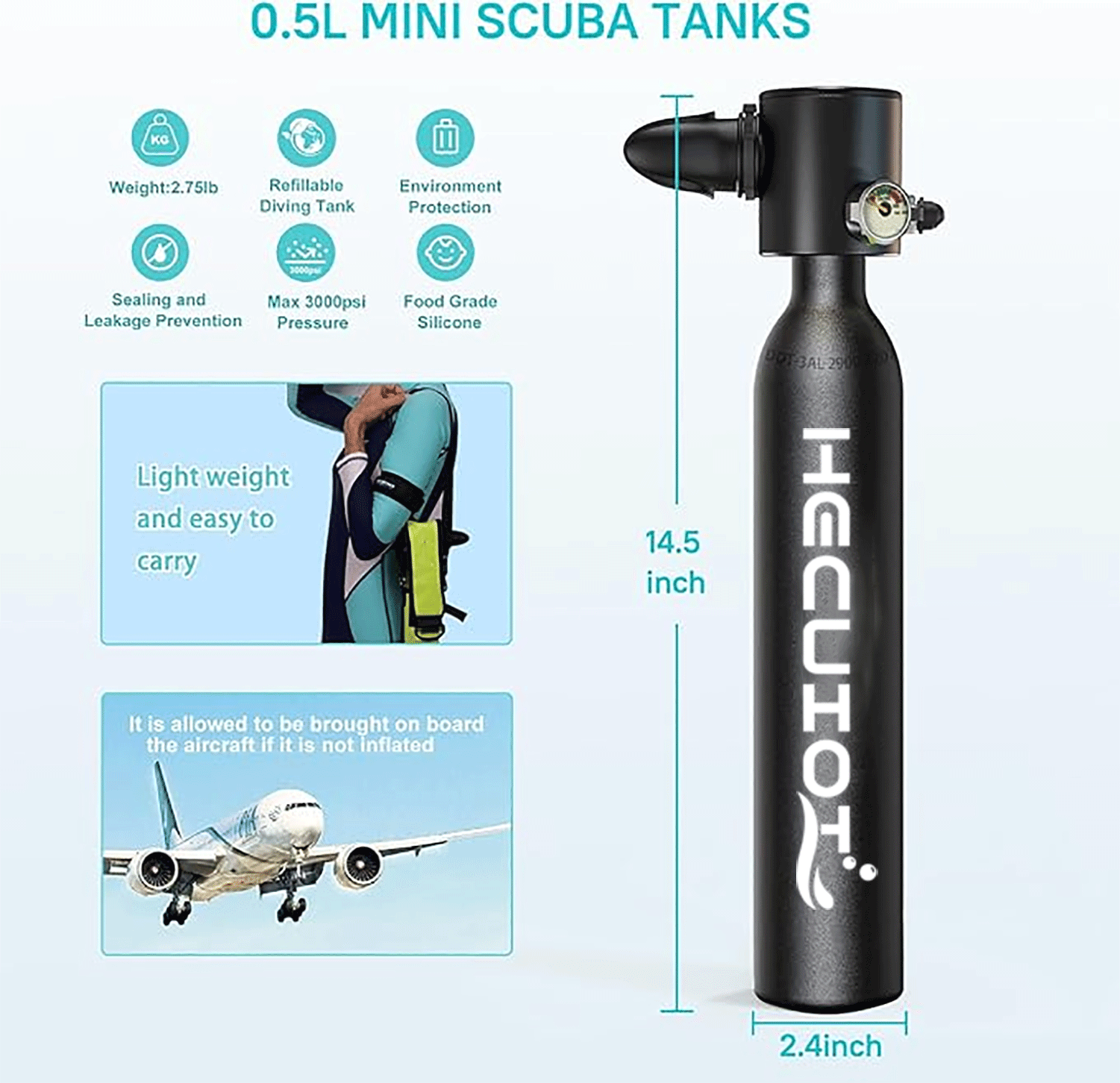 HECUIOI Mini Scuba Tank Diving – обзор и цена Aquatic Diving