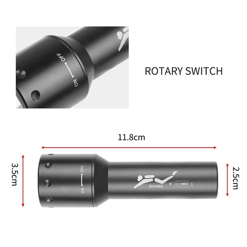 New T6 LED Diving Torch Long-R – обзор и цена Aquatic Diving